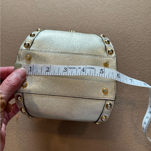 Versace "Authentic" Gold Bucket Evening Bag - Picture 10 of 15